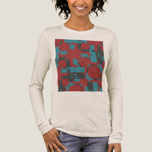 Camiseta Triblenda Aspecto del MCM del carbón vegetal rojo turquesa