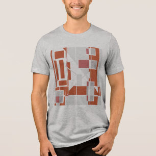 Camiseta Triblenda Aspecto del MCM Rosa Gris oxidado Resumen geométri
