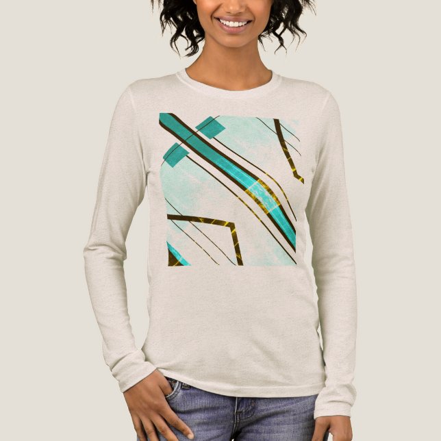 Camiseta Triblenda Aspecto geométrico del MCM de banda negrita negrit (Anverso)