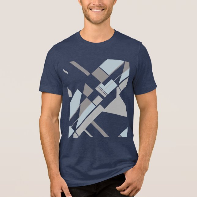 Camiseta Triblenda Aspecto Gris Negrita Negrita Geométrica Diagonal C (Anverso)
