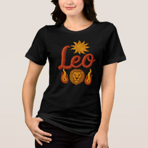Camiseta Triblenda astrología de Leo signo zodiacal sol león cabeza f