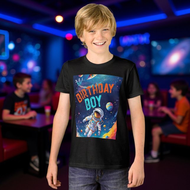 Camiseta Triblenda Astronaut Deep Space Planets Party Birthday Boy (astronaut theme birthday party for kids personalized shirt planets galaxy sky)