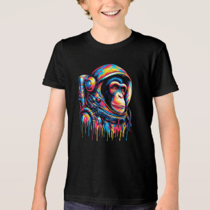 Camiseta Triblenda Astronauta de Chimpancé con gota de pintura