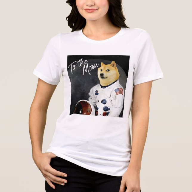 Camiseta Triblenda Astronauta de Dogecoin al HODL de la cadena de blo (Anverso)