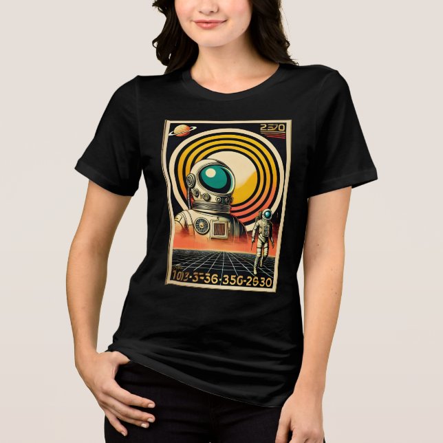 Camiseta Triblenda Astronauta de la era espacial de mediados del sigl (Anverso)