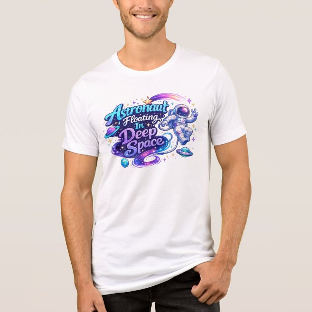 Camiseta Triblenda Astronauta Flotando En El Espacio Profundo (Anverso)