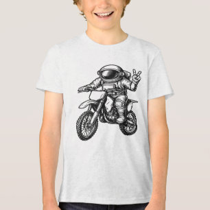 Camiseta Triblenda Astronauta montando moto de cross