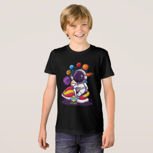 Camiseta Triblenda Astronauta montando una bicicleta espacial futuris