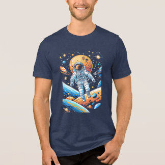 Camiseta Triblenda Astronauta perdido en el espacio rodeado de planet