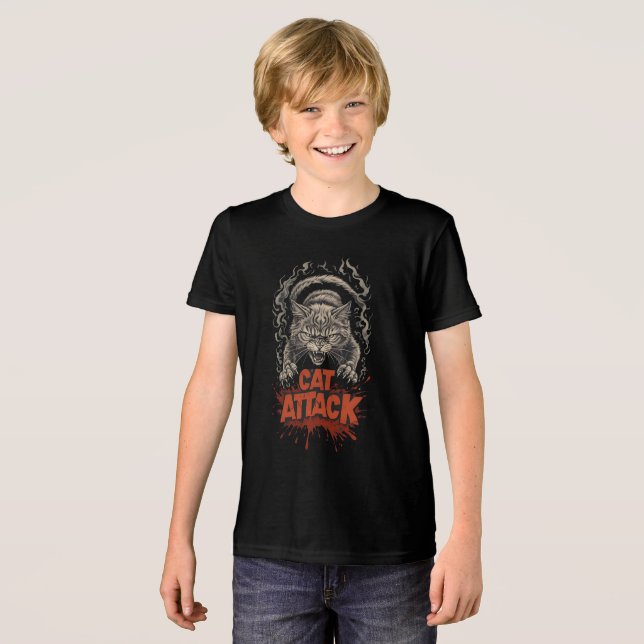 Camiseta Triblenda Ataque de gato (Anverso Completo)