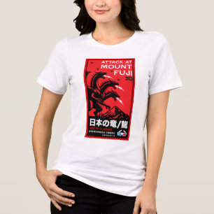 Camiseta Triblenda Ataque japonés a Kaiju en el Monte Fiyi