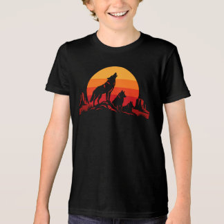 Camiseta Triblenda Atardecer de la familia de coyotes - Vida silvestr