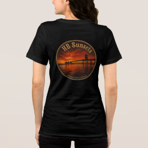 Camiseta Triblenda Atardecer en Huntington Beach Pier - John Minar