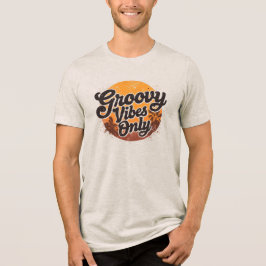Camiseta Triblenda Atardecer Retro 70 Palmas Vibraciones Groovy Solam