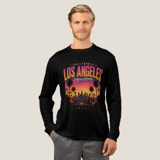Camiseta Triblenda Atardecer Retro de Los Ángeles California Soñador