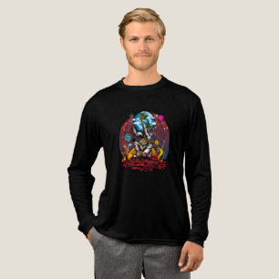 Camiseta Triblenda Atlas Astronauta Sosteniendo la Tierra Marte Galax