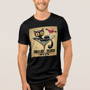 Camiseta Triblenda Atómico espacio futurista edad Black Cat Martini