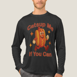 Camiseta Triblenda Atrápenme Si Puedes Comer Perro Caliente - Ketchup
