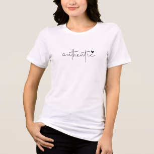 Camiseta Triblenda Auténtica, moderna y simple tipografía, mujeres ca