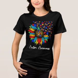 Camiseta Triblenda Autismo girasol Concienciación Día de amor Cinta d
