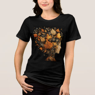 Camiseta Triblenda Autumn Girl Fall deja té, regalo de los amantes de