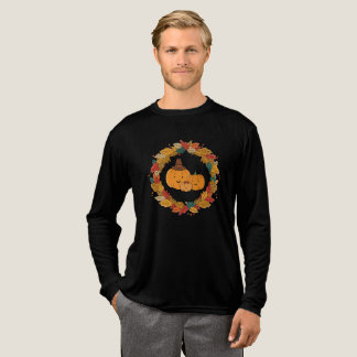Camiseta Triblenda Autumn Pumpkin Family Wreath