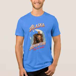 Camiseta Triblenda Aventura de Bigfoot de Alaska Arte Retro de la Nat