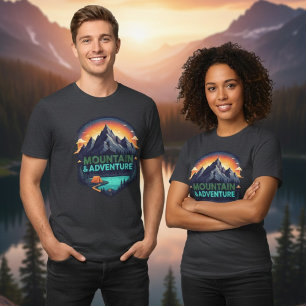 Camiseta Triblenda Aventura de Camping Parche de Montaña Outdoor