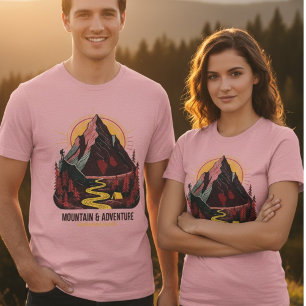 Camiseta Triblenda Aventura de montaña vintage tono rojo al aire libr