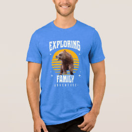 Camiseta Triblenda Aventura de Oso de Vacaciones Familiares Combinand