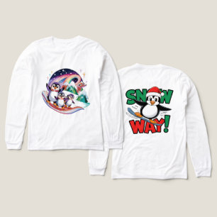 Camiseta Triblenda Aventura de pingüino de Navidad de invierno en mar