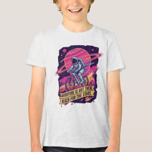 Camiseta Triblenda Aventura Espacial en Bicicleta para Jóvenes
