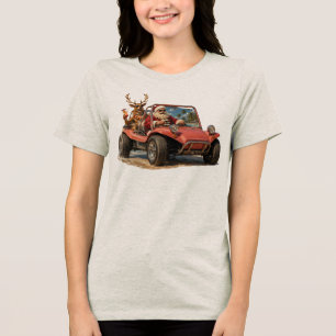 Camiseta Triblenda Aventura Navideña de Santa en Buggy de Dunas de Pl
