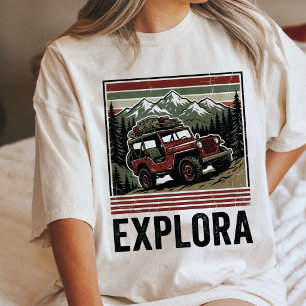 Camiseta Triblenda Aventura Retro de Exploración de Montaña Vintage