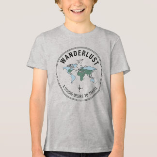 Camiseta Triblenda Aventura Wanderlust Espera Mapa Mundial Niños