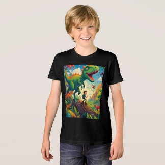 Camiseta Triblenda Aventurero y Dino: Un viaje a través de un fantást