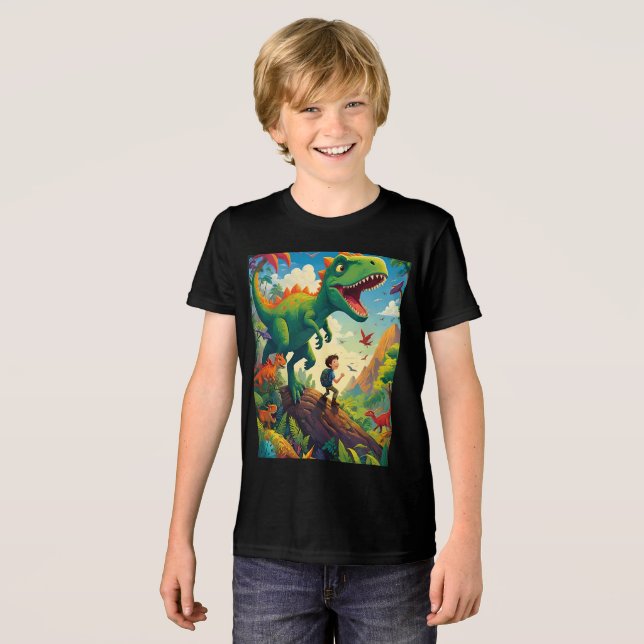 Camiseta Triblenda Aventurero y Dino: Un viaje a través de un fantást (Anverso Completo)