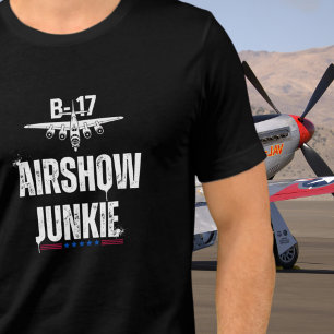 Camiseta Triblenda Avión Antiguo B-17 Adicto a Exhibiciones Aéreas Av