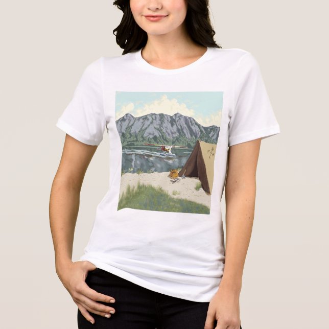 Camiseta Triblenda Avión Y Viajes De Pesca De Alaska Bush (Anverso)