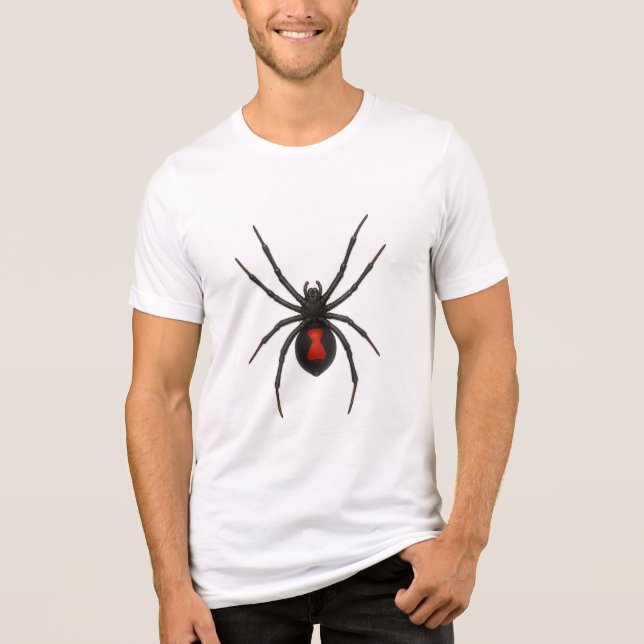 Camiseta Triblenda Aviso de viuda: Araña negra de viuda (Anverso)