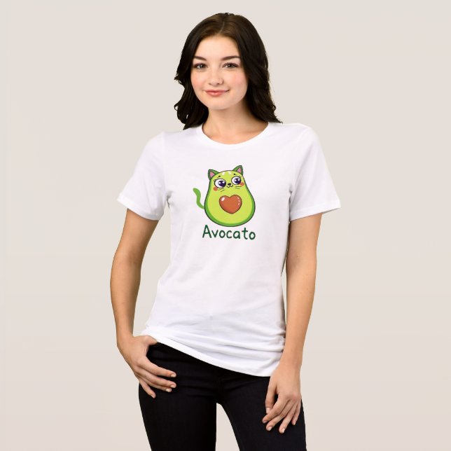 Camiseta Triblenda Avocato – Cute Avocado Cat Hybrid Design | Funny  (Anverso Completo)