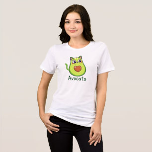 Camiseta Triblenda Avocato – Diseño Híbrido de Gato y Aguacate Lindo 