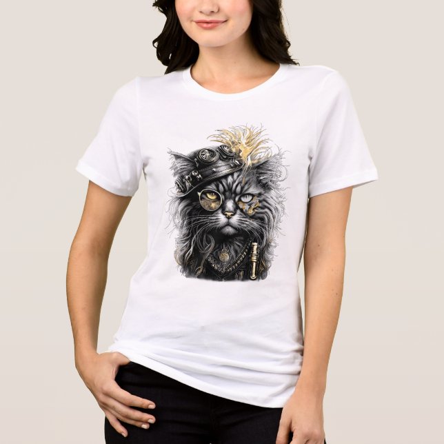 Camiseta Triblenda Awesome Steampunk Cat  (Anverso)