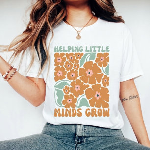 Camiseta Triblenda Ayudando a las pequeñas mentes a crecer Floral Ret