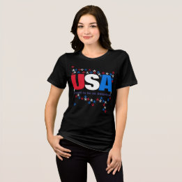 Camiseta Triblenda Azul blanco rojo de 50 estrellas de EE.UU.
