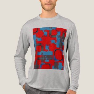 Camiseta Triblenda Azul Carbón rojo Diagonal Resumen inspirado en MCM