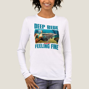 Camiseta Triblenda Azul Profundo y Sintiéndose Bien Sirena y Delfín