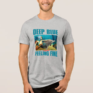 Camiseta Triblenda Azul Profundo y Sintiéndose Bien Sirena y Delfín