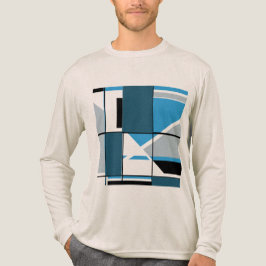 Camiseta Triblenda Azul Verde azulado Gris Negro MCM Aspecto Geométri