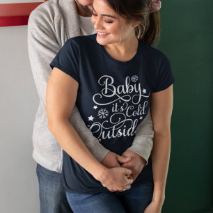 Camiseta Triblenda Baby hace frío afuera azul marino mujeres vacacion